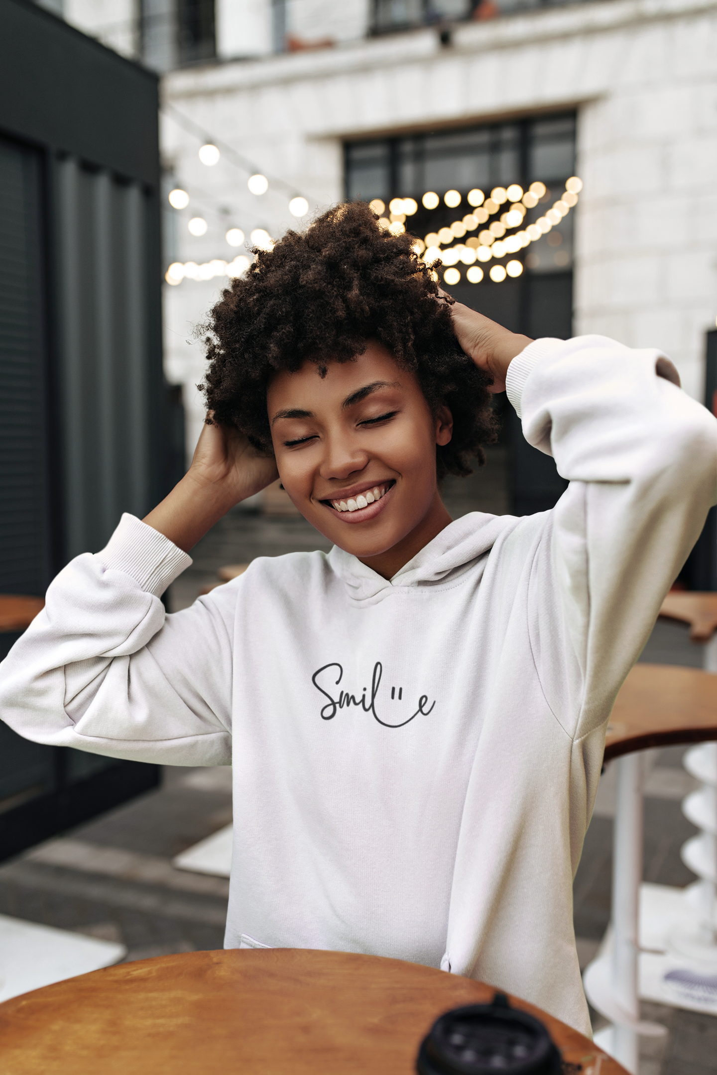 Smile Embroidered Hoodie