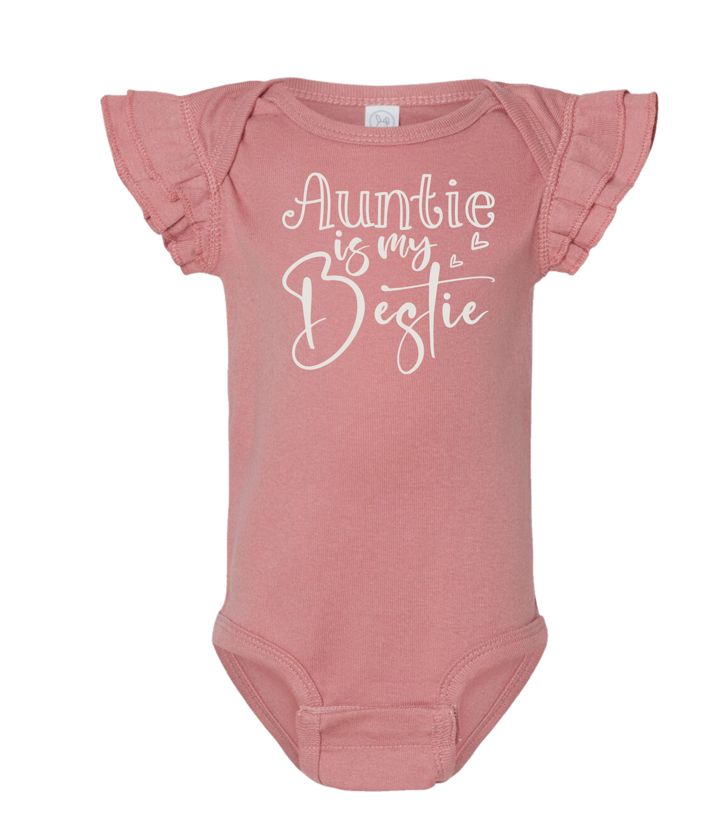 Auntie is my Bestie Baby Ruffle Baby Onesie