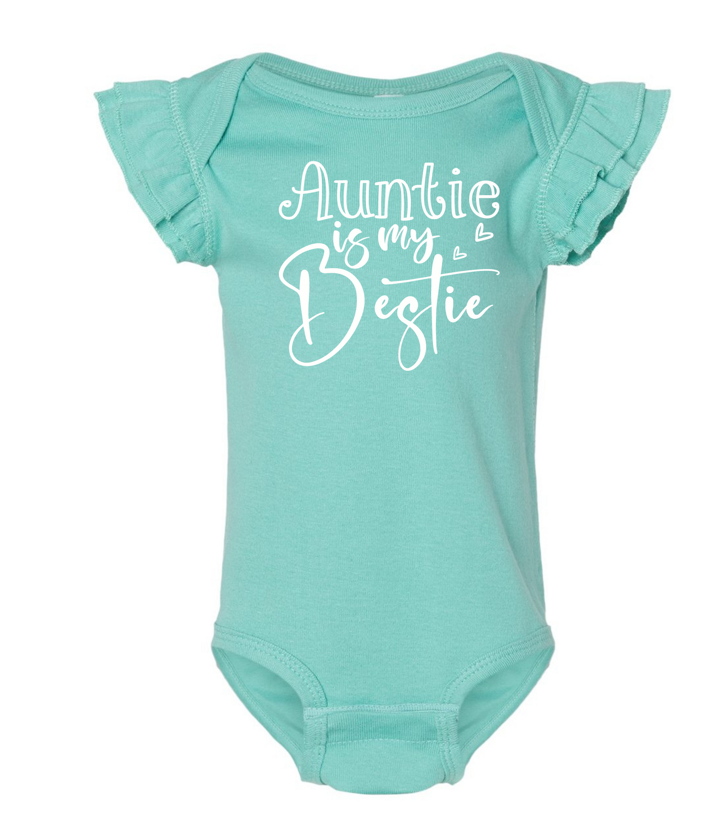 Auntie is my Bestie Baby Ruffle Baby Onesie