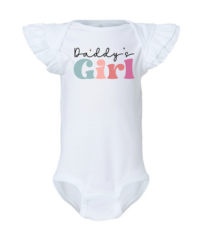 Retro Daddy's Girl Ruffle Baby Onesie