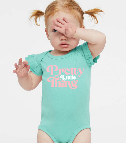 Pretty Little Thing Baby Ruffle Baby Onesie