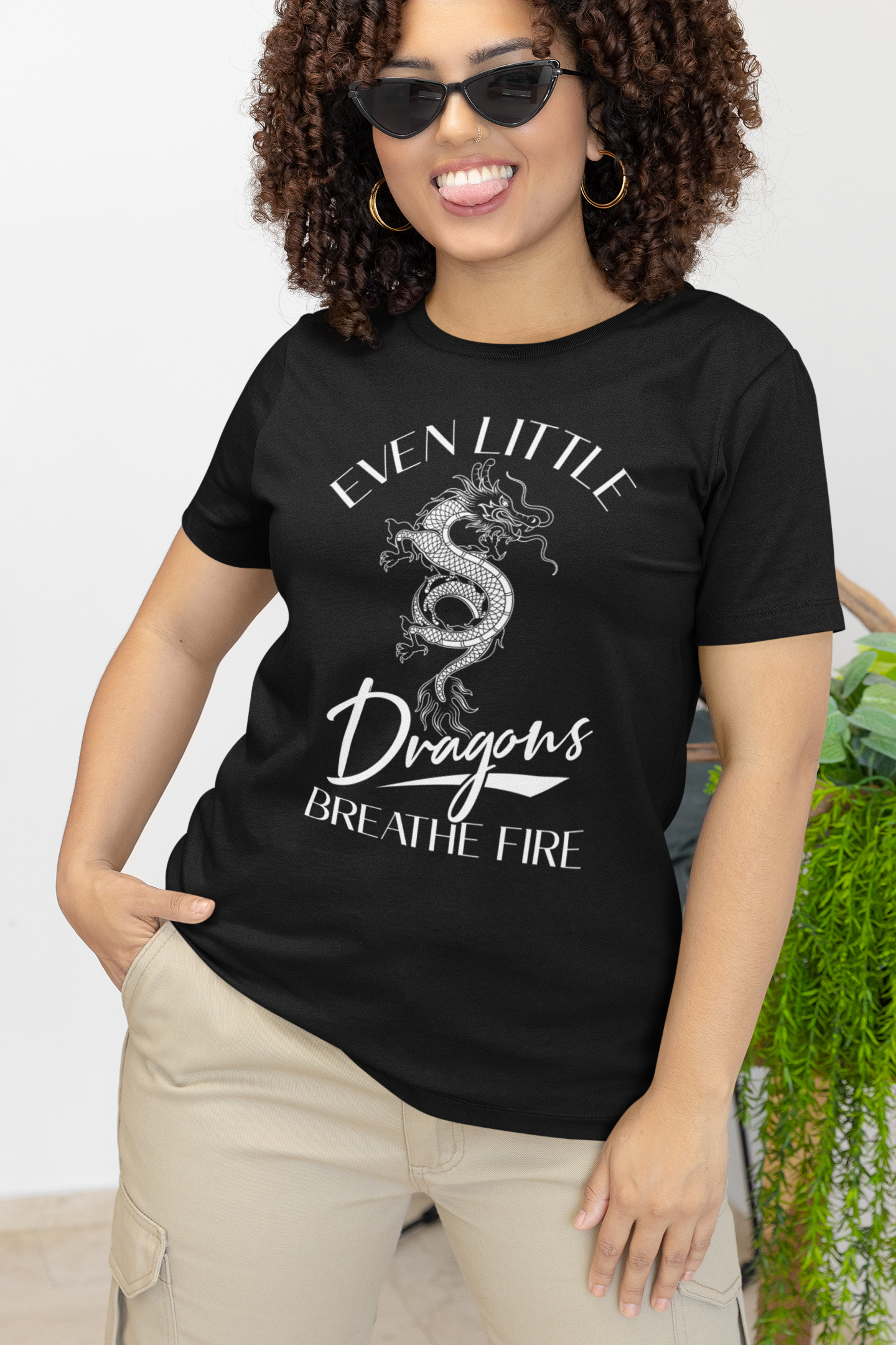 Even Little Dragons Breathe Fire Ladies Short Sleeve T-Shirt