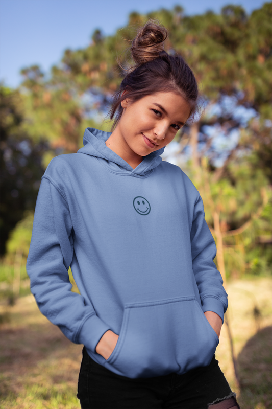 Smiley Face Embroidered Hoodie