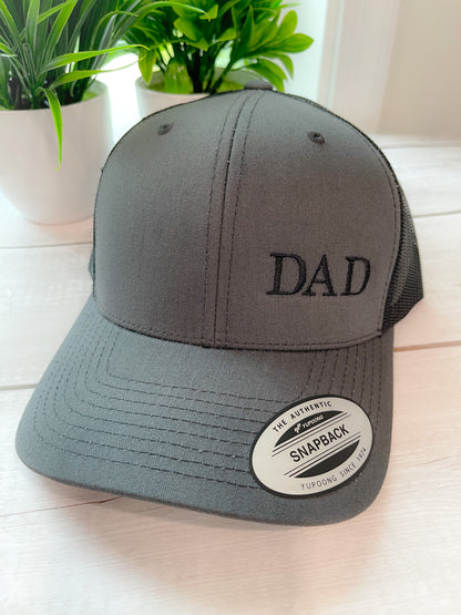 Embroidered Snapback Hat-Dad