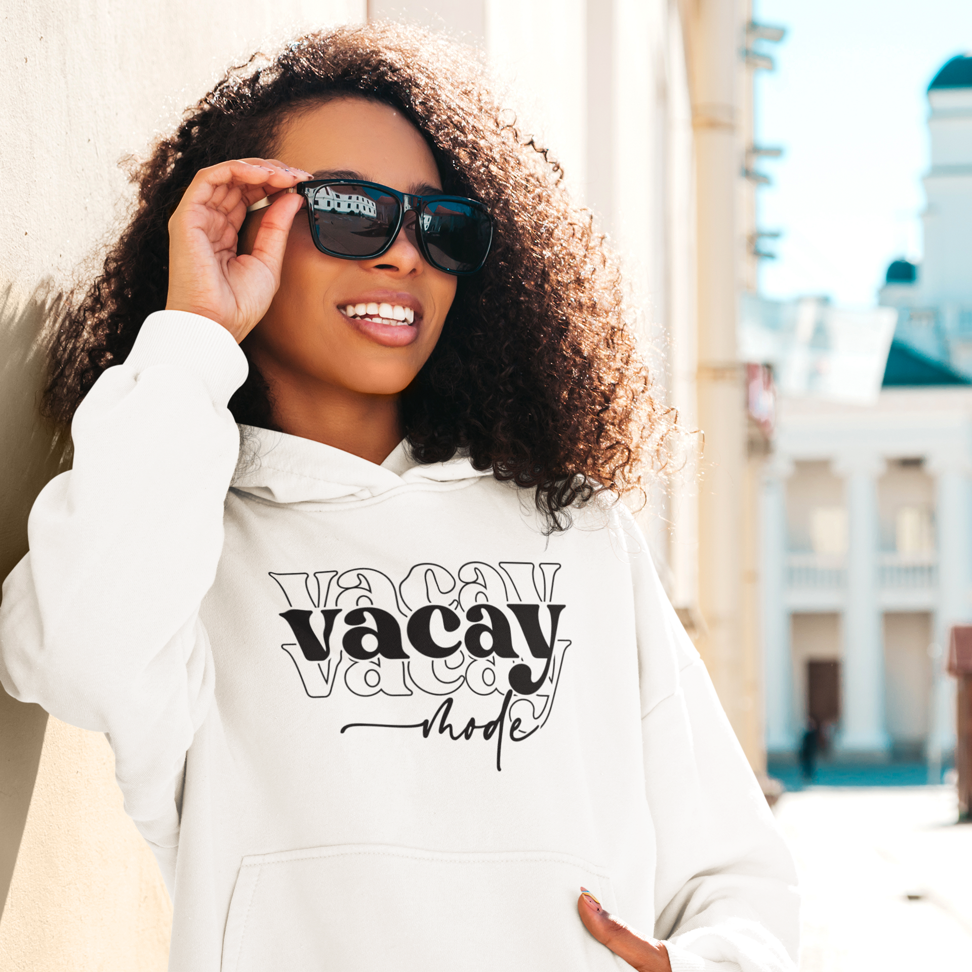 hoodie with goggles built in Vacay Printed Hoodie – mqdapparel